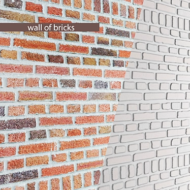 Tiled Brick Wall: Ideal for a Stunning Makeover 3D model image 1 