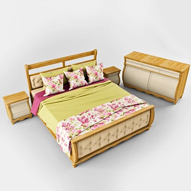 Sleek Dream Bedroom Set 3D model image 1 