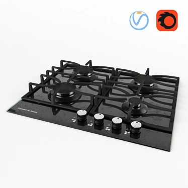 Zigmund & Shtain Gas Cooktop: 2 or 4 Burners 3D model image 1 