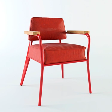 Retro Jean Prouvé Bridge Chair 3D model image 1 