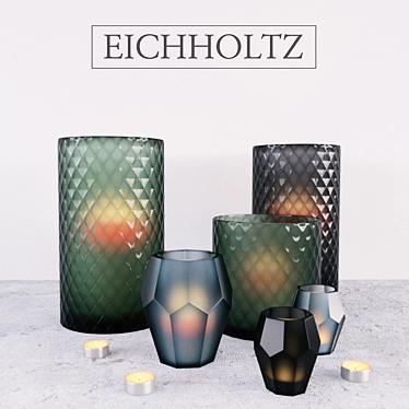 Title: Eichholtz Hurricane Candle Holders 3D model image 1 