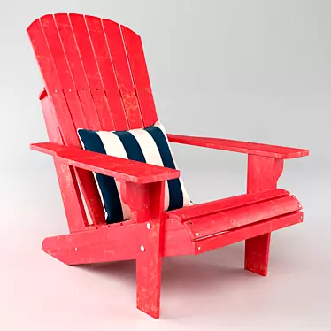 Classic Adirondack Chair: Timeless Outdoor Comfort 3D model image 1 
