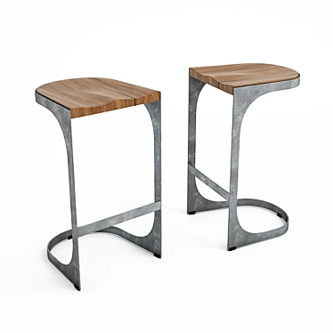 Industrial Loft Bar Stool 3D model image 1 