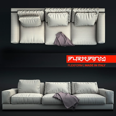 Flexform Big Bob Sofa - 105x288x70cm 3D model image 1 