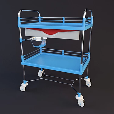 Medi-Cart F-17(b): Versatile Medical Instrument Table Trolley 3D model image 1 