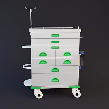 Versatile Medical Instrument Table Trolley 3D model image 1 