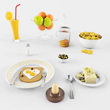 Kitchen Essentials Breakfast Set 3D model image 1 