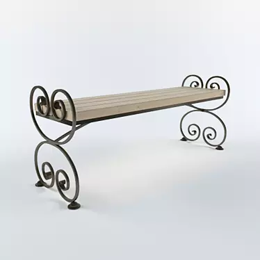Artisan Forged Bench 3D model image 1 