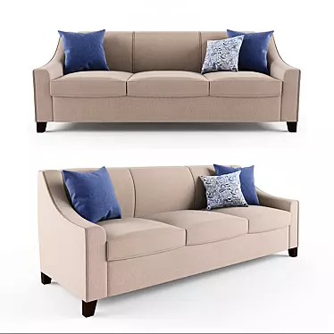 Bassett Lauren Sofa: 3-Seater, USA-Made 3D model image 1 