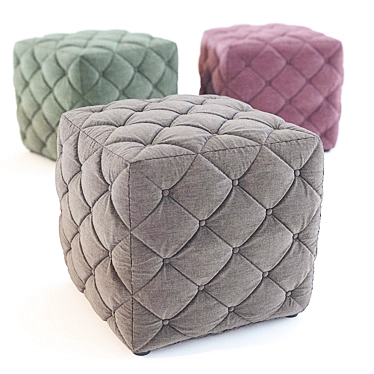 Contemporary Square Pouf 3D model image 1 