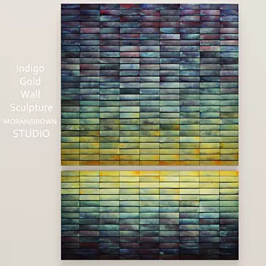 Indigo Gold Wall Art 3D model image 1 