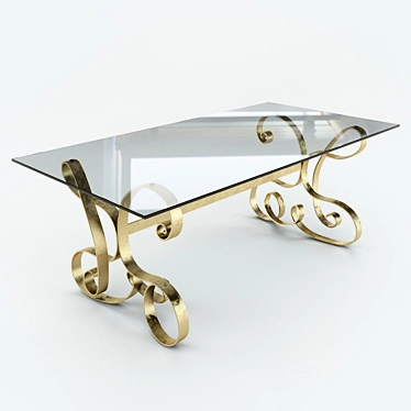 Modern Glass-Top Dining Table: Miro Cantori 3D model image 1 