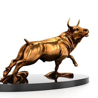 Bronze Bull Sculpture 3D model image 1 