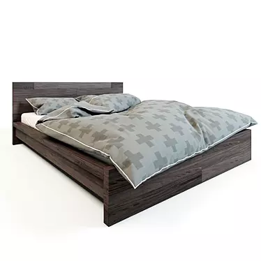IKEA MALM Double Bed 3D model image 1 