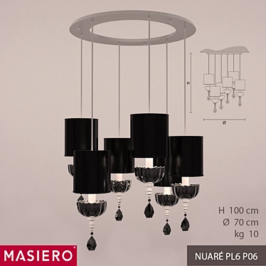 Italian Masiero NUARÉ PL6 P06: Stylish Ceiling Lighting 3D model image 1 