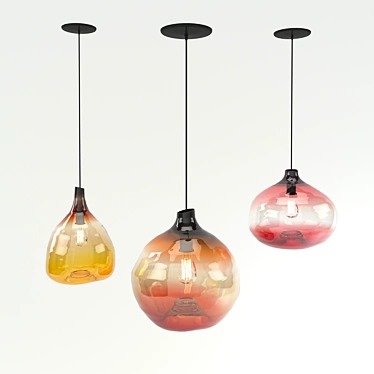 Elegant Waterdrop Pendant Light 3D model image 1 