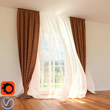 Wind-Breeze Curtains 3D model image 1 