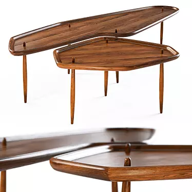 Versatile Mid-Century Side Tables 3D model image 1 