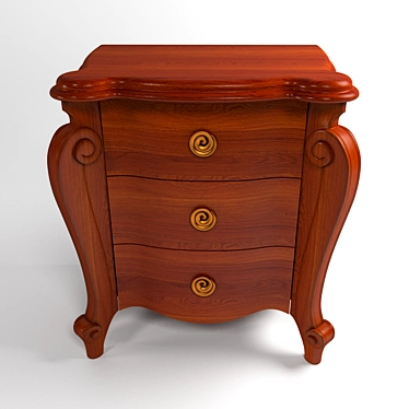 Elegant Louisa Bedside Table 3D model image 1 