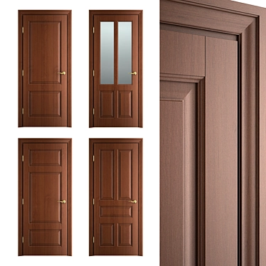 Elegance Collection: Massivstyle Interior Door 02 3D model image 1 