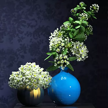 Elegant Bloom Vase Set 3D model image 1 