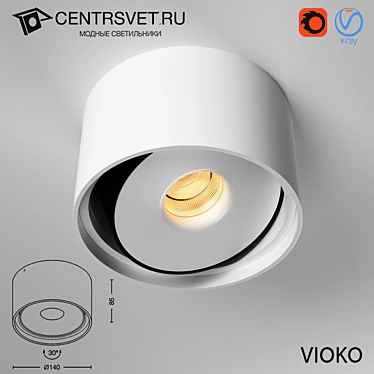 VIOKO - Aluminum Cylinder Ceiling Light 3D model image 1 