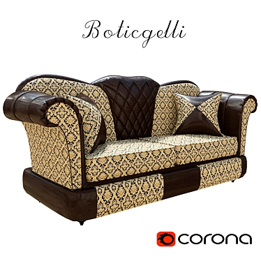 Luxury Boticgelli Sofa - Polys Material 3D model image 1 