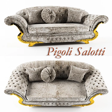Title: Luxurious Velvet Sofa - Pigoli Salotti Diletta 3D model image 1 