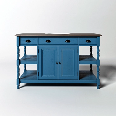 Elegant Frederica Cabinet - 128x54x91 cm 3D model image 1 