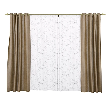 Sanela IKEA Curtains - Elegant and Versatile 3D model image 1 