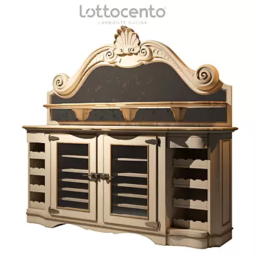 Lottocento Wine Cabinet | 2300mm Height | 2400mm Width | 600mm Depth 3D model image 1 