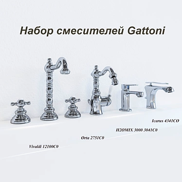 Gattoni Mixer Set: Modern Classic Collection 3D model image 1 