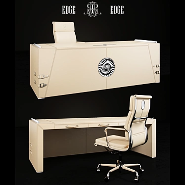 Sleek Desk and Chair Set 3D model image 1 