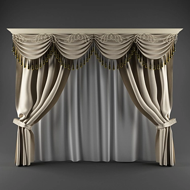 Elegant Drapery: Easy-to-remove Decorations 3D model image 1 