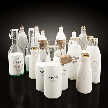Milk Bottle Collection: Hair&Fur & Vray 3D model image 1 