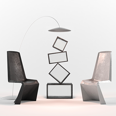 Modern Monochrome Chair Set 3D model image 1 
