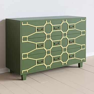 Emerald Green Dresser: Elegant & Practical 3D model image 1 