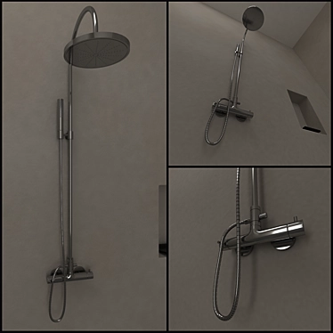 AquaFlow Rainfall Shower: Ultimate Showering Experience 3D model image 1 