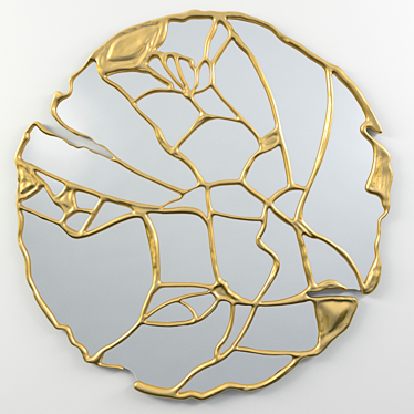 Elegant Brass Glance Mirror 3D model image 1 