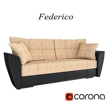 Elegant and Comfortable Sofa 3D model image 1 