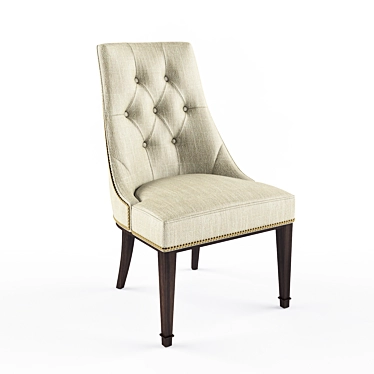 Luxury Tufted Side Chair by Vanguard Furniture 3D model image 1 