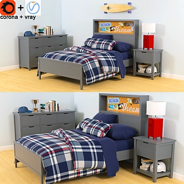 Pottery Barn Sutton Collection: Boys 3D Bedroom Set 3D model image 1 