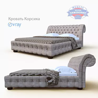 Title: Corsica Bed: Unique Design & Elevated Comfort 3D model image 1 