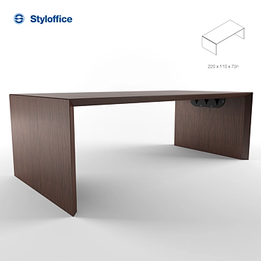 Italian Office Desk: Styloffice 3D model image 1 