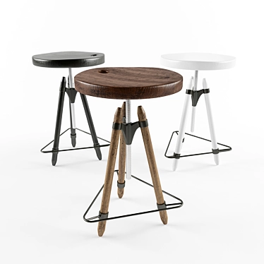 Rustic Briccole Bar-stool: Ello 3D model image 1 