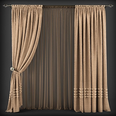 Title: Elegant Window Curtains: Shtory196 3D model image 1 