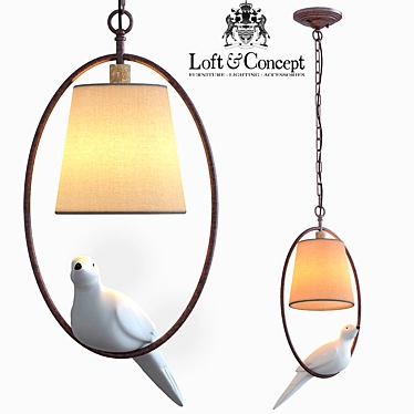 Elegant Norman Bird Chandelier 3D model image 1 