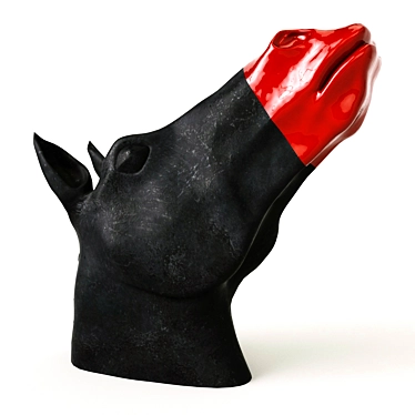 Elegant Ceramic Horse Head Sculpture 3D model image 1 