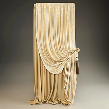 Title: Elegant Classic Jacquard Curtains 3D model image 1 