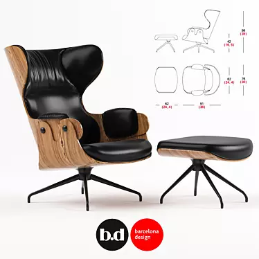  Showtime Lounge Chair: BD Barcelona Design 3D model image 1 